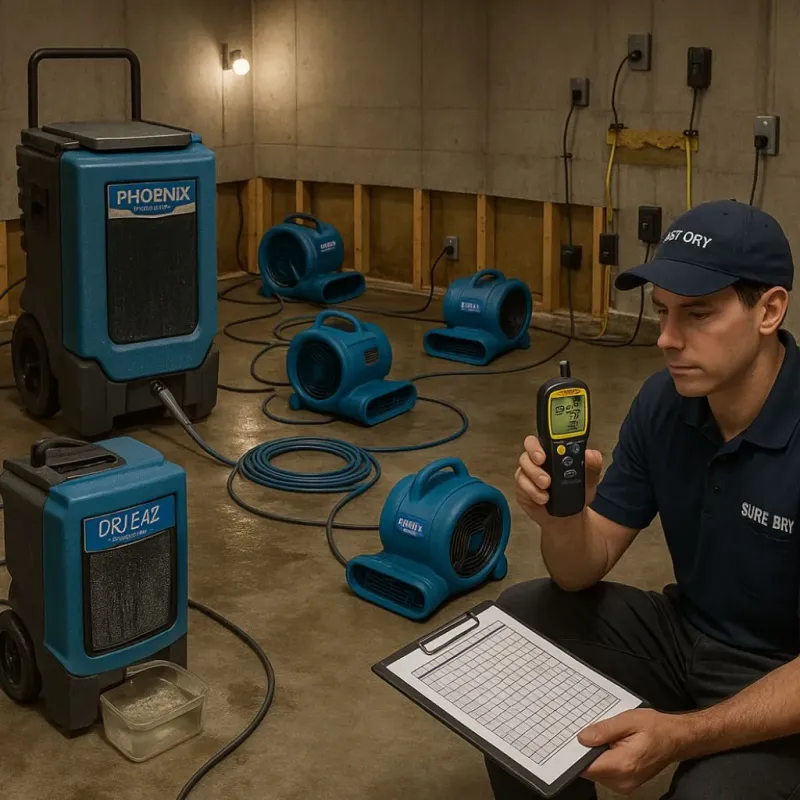 Structural Drying and Dehumidification process in Sausalito, CA